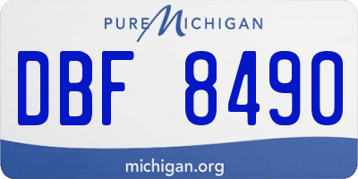 MI license plate DBF8490