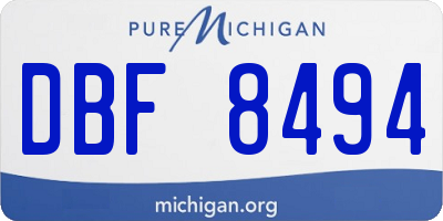 MI license plate DBF8494