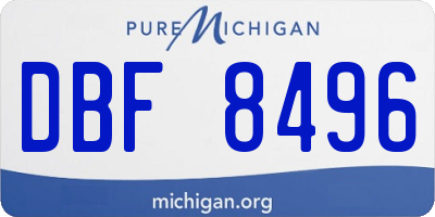 MI license plate DBF8496