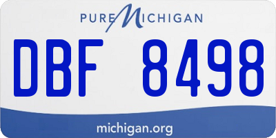 MI license plate DBF8498