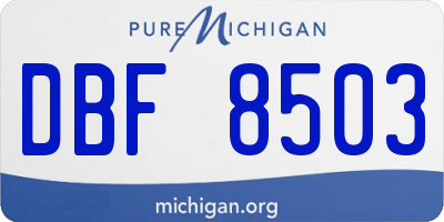 MI license plate DBF8503