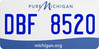 MI license plate DBF8520