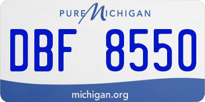 MI license plate DBF8550