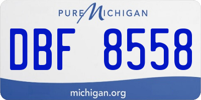 MI license plate DBF8558