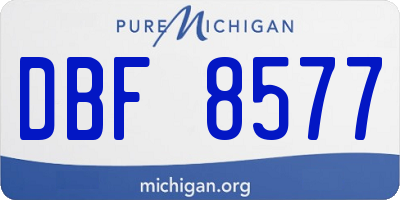 MI license plate DBF8577