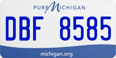 MI license plate DBF8585