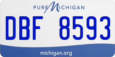 MI license plate DBF8593