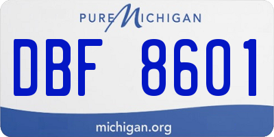 MI license plate DBF8601