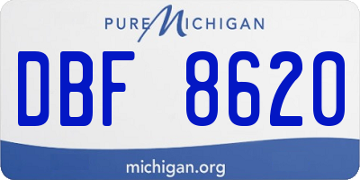MI license plate DBF8620