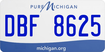 MI license plate DBF8625