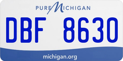 MI license plate DBF8630