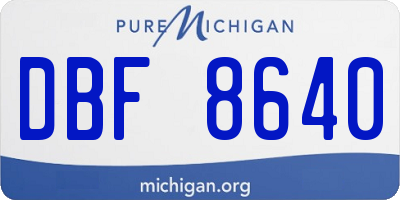 MI license plate DBF8640