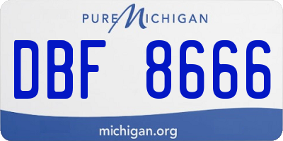 MI license plate DBF8666