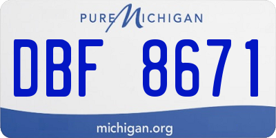 MI license plate DBF8671