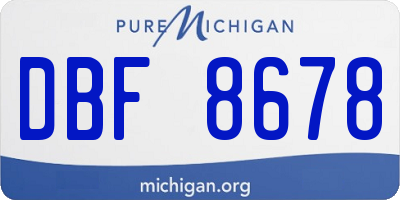 MI license plate DBF8678