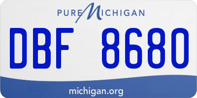 MI license plate DBF8680
