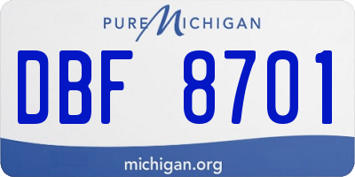 MI license plate DBF8701