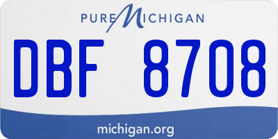 MI license plate DBF8708