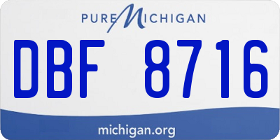 MI license plate DBF8716