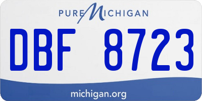 MI license plate DBF8723