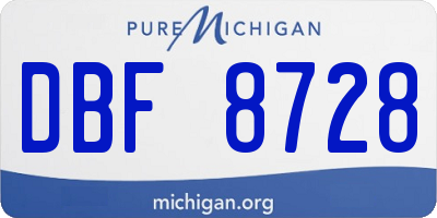 MI license plate DBF8728