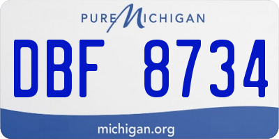 MI license plate DBF8734