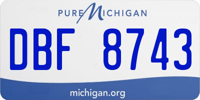 MI license plate DBF8743