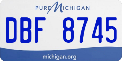 MI license plate DBF8745