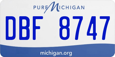 MI license plate DBF8747