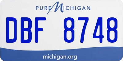 MI license plate DBF8748
