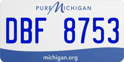 MI license plate DBF8753