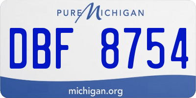 MI license plate DBF8754
