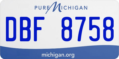 MI license plate DBF8758