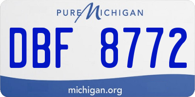 MI license plate DBF8772