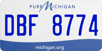 MI license plate DBF8774