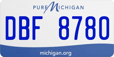 MI license plate DBF8780