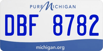 MI license plate DBF8782