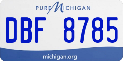 MI license plate DBF8785