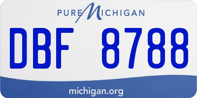 MI license plate DBF8788