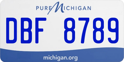 MI license plate DBF8789