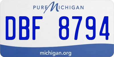 MI license plate DBF8794
