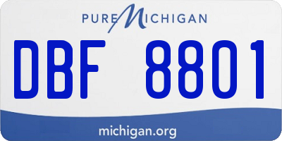 MI license plate DBF8801