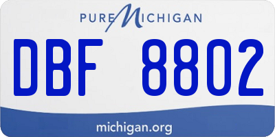 MI license plate DBF8802