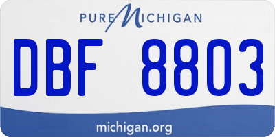 MI license plate DBF8803