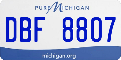 MI license plate DBF8807