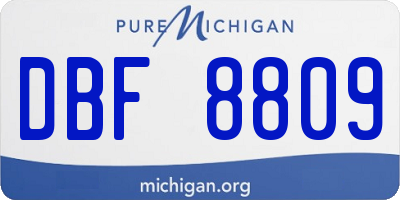 MI license plate DBF8809