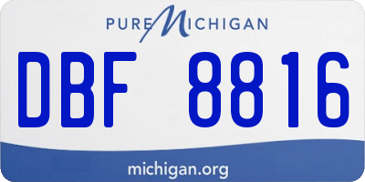 MI license plate DBF8816