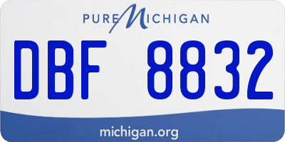 MI license plate DBF8832