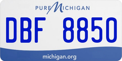 MI license plate DBF8850