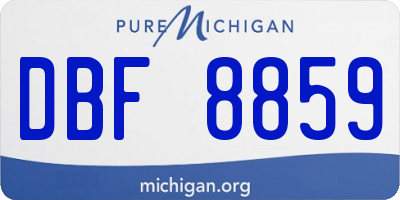 MI license plate DBF8859